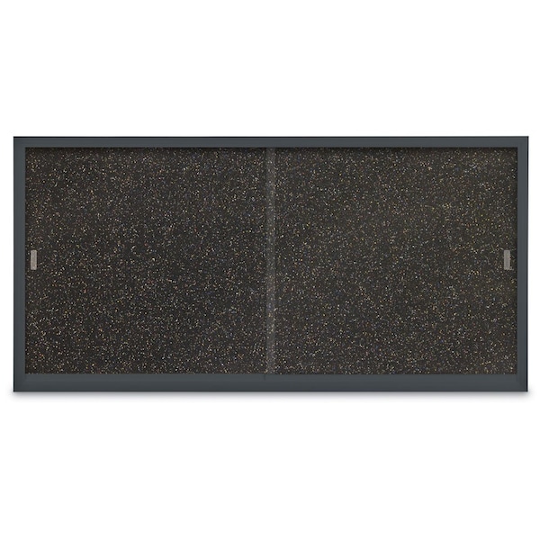 Sliding Door Indoor Enclosed Corkboard, 7, UV9027ACS-BRONZE-AMETHY
